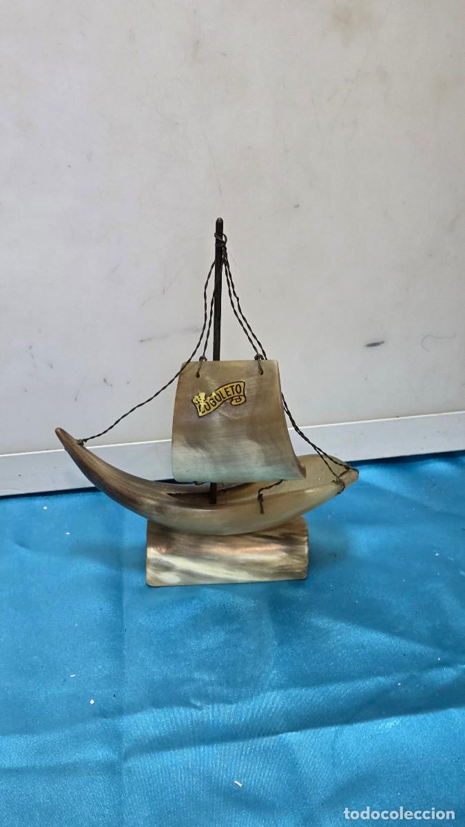 Vintage: maqueta de barco vintage de asta de toro