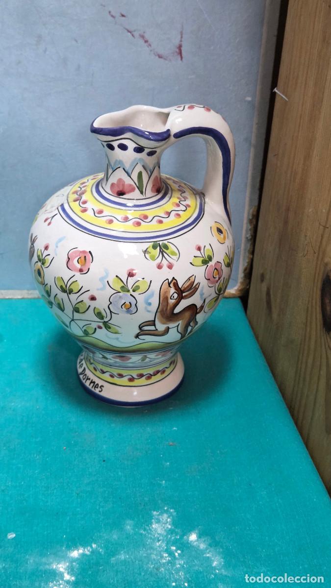 Vintage: jarra de ceramica pintado a mano