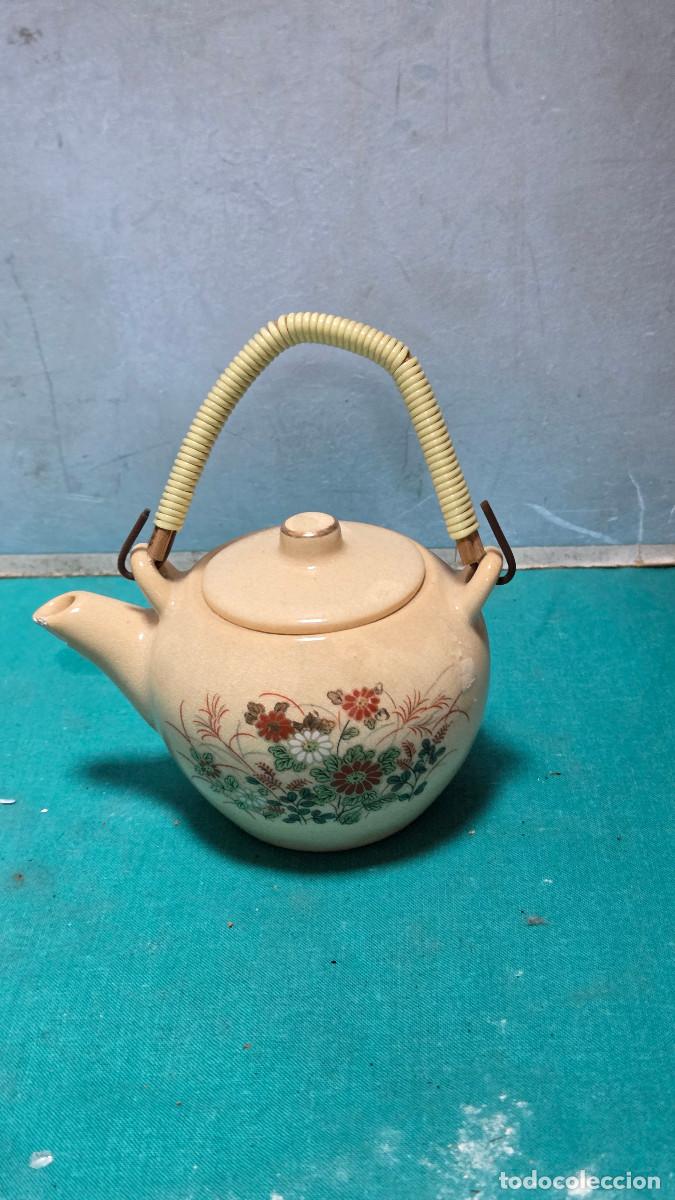 Vintage: cafetera oriental peque&ntilde;a de ceramica