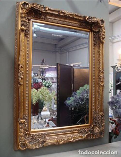 Vintage: ESPEJO DE MADERA EN DORADO. 120 X 90 CMTS. MOD. LOGRO&Ntilde;O