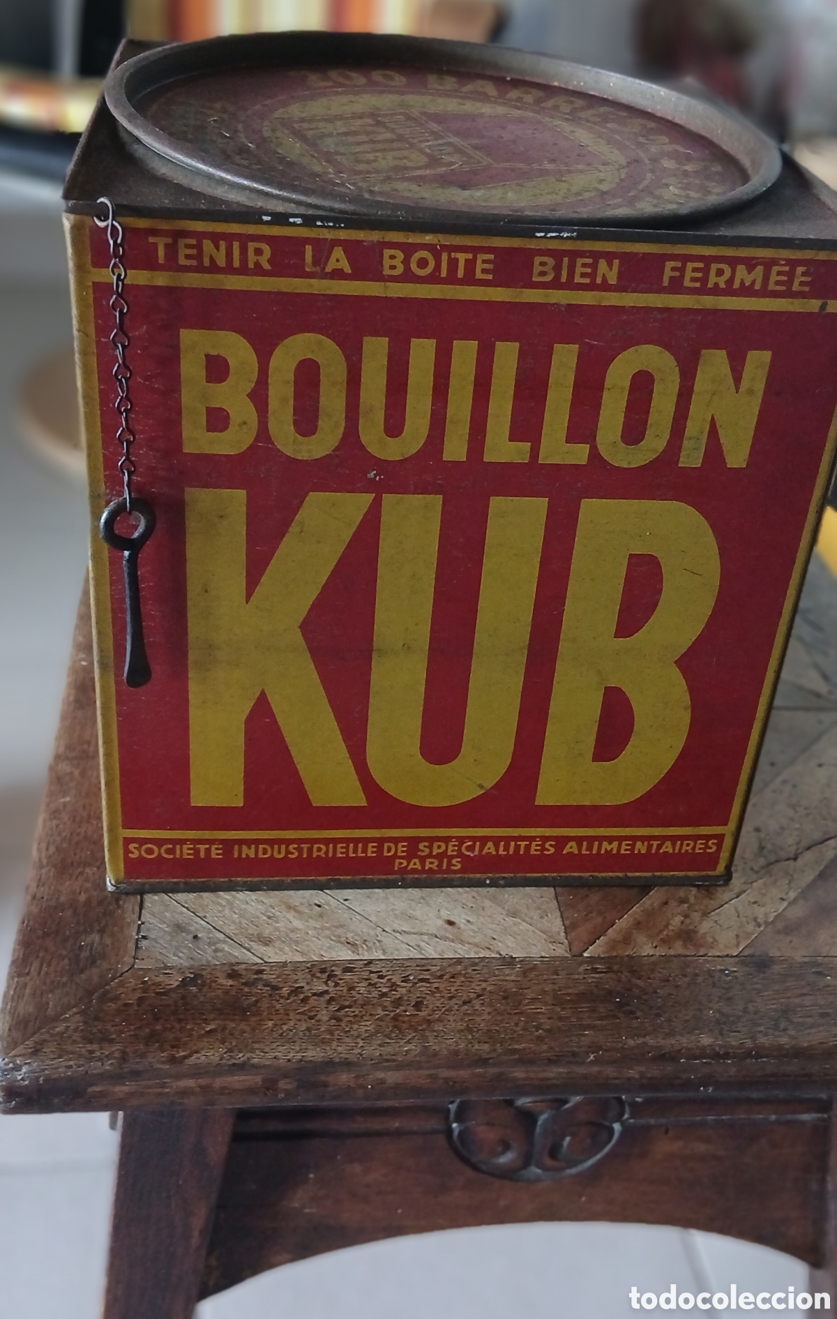 Vintage: Lata Vintage Bouillon KUB Par&iacute;s Metal a&ntilde;os 50