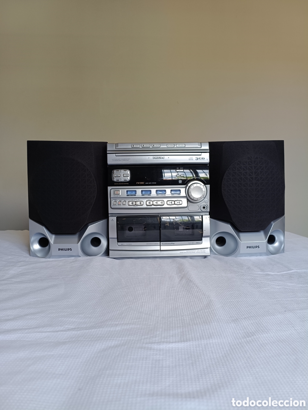 Vintage: Equipo Hifi Philips CD/Cassettera plata