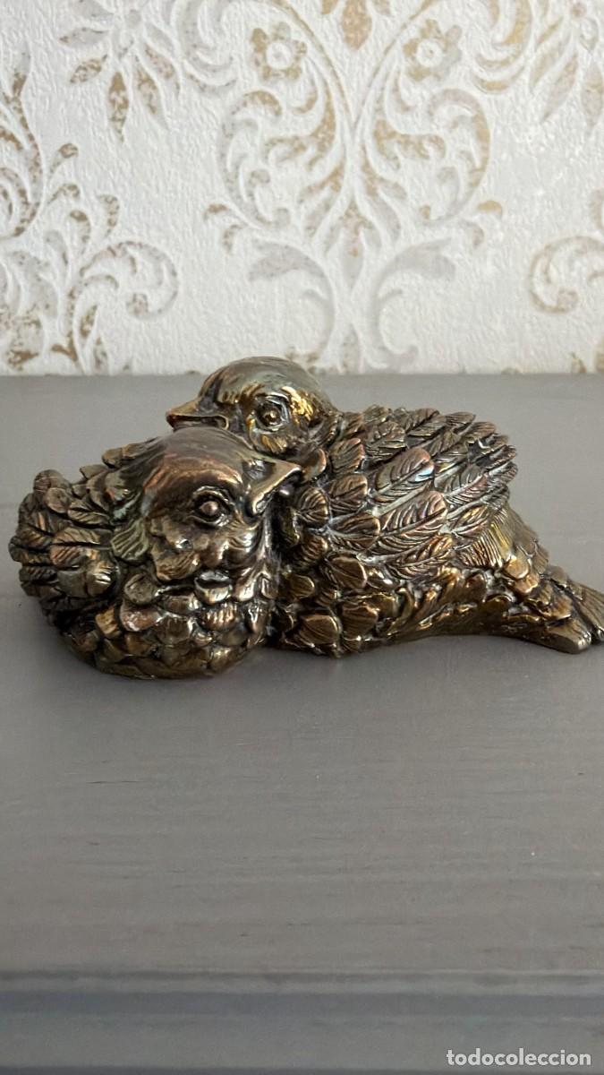 Vintage: PAREJA DE PERDICES/CODORNICES DE BRONCE - MARCA VALENTI CON SELLO-VINTAGE A&Ntilde;OS 70&rdquo;