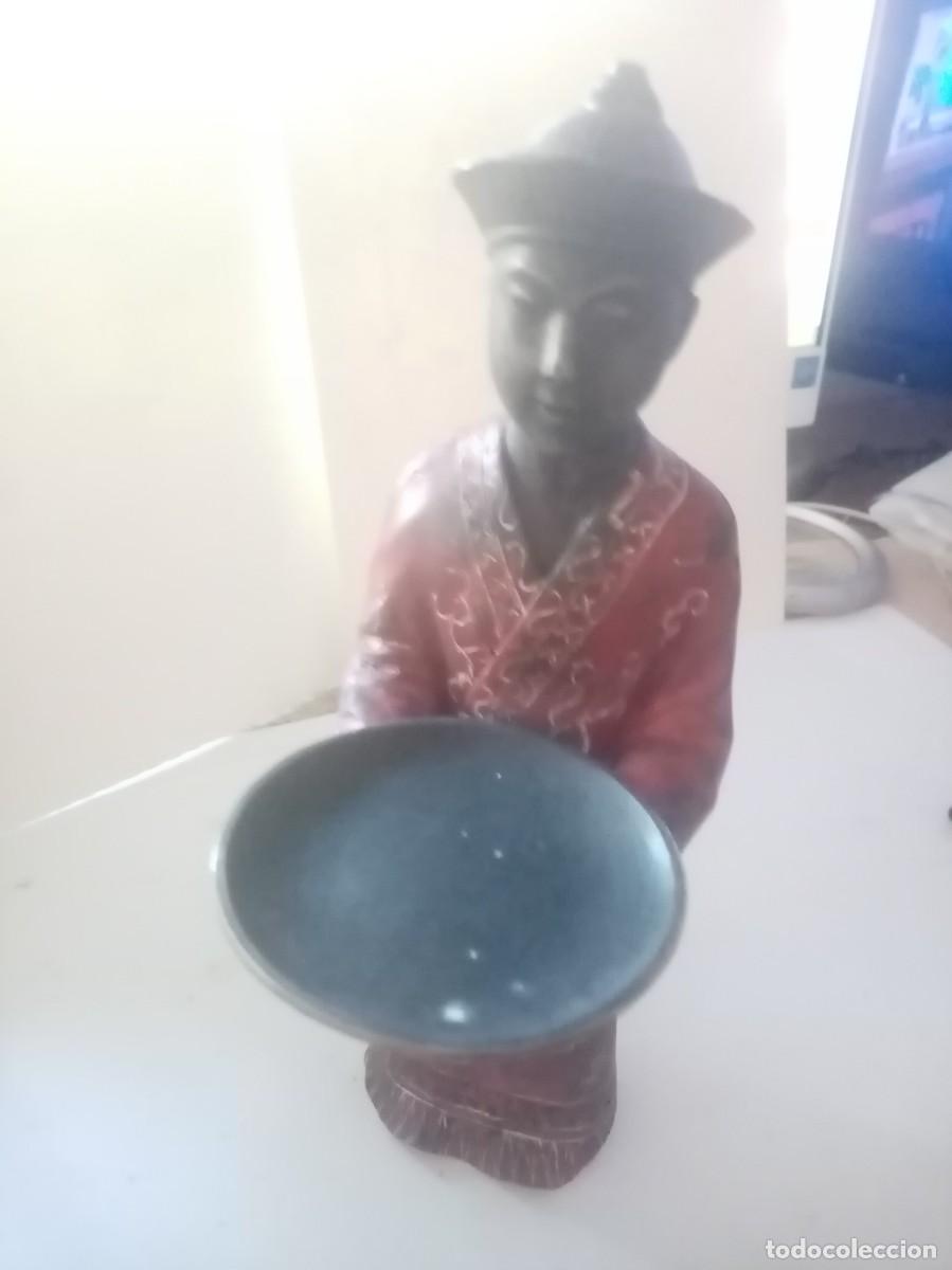 Vintage: FIGURA CHINA EN BRONCE O METAL MEDIDA 25 ALTO
