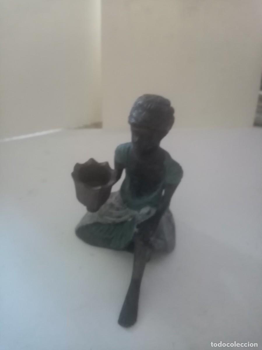 Vintage: FIGURA INDIA EN BRONCE O METAL MEDIDA 12 X 12
