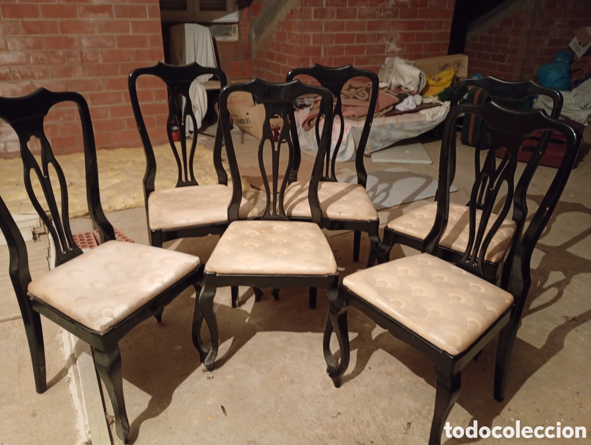 Vintage: Juego de 6 sillas de nogal