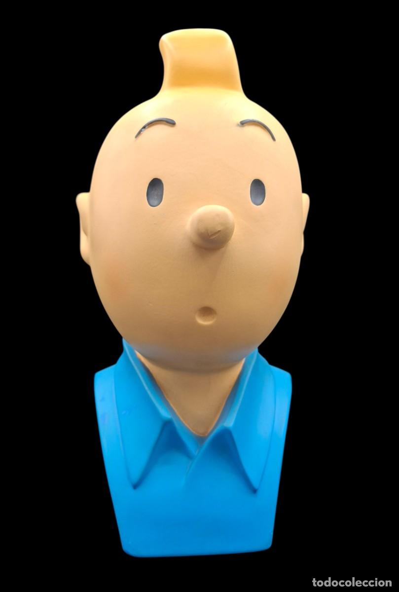 Vintage: FIGURA VINTAGE DE TINTIN EN ESTUCO - BUEN TAMA&Ntilde;O