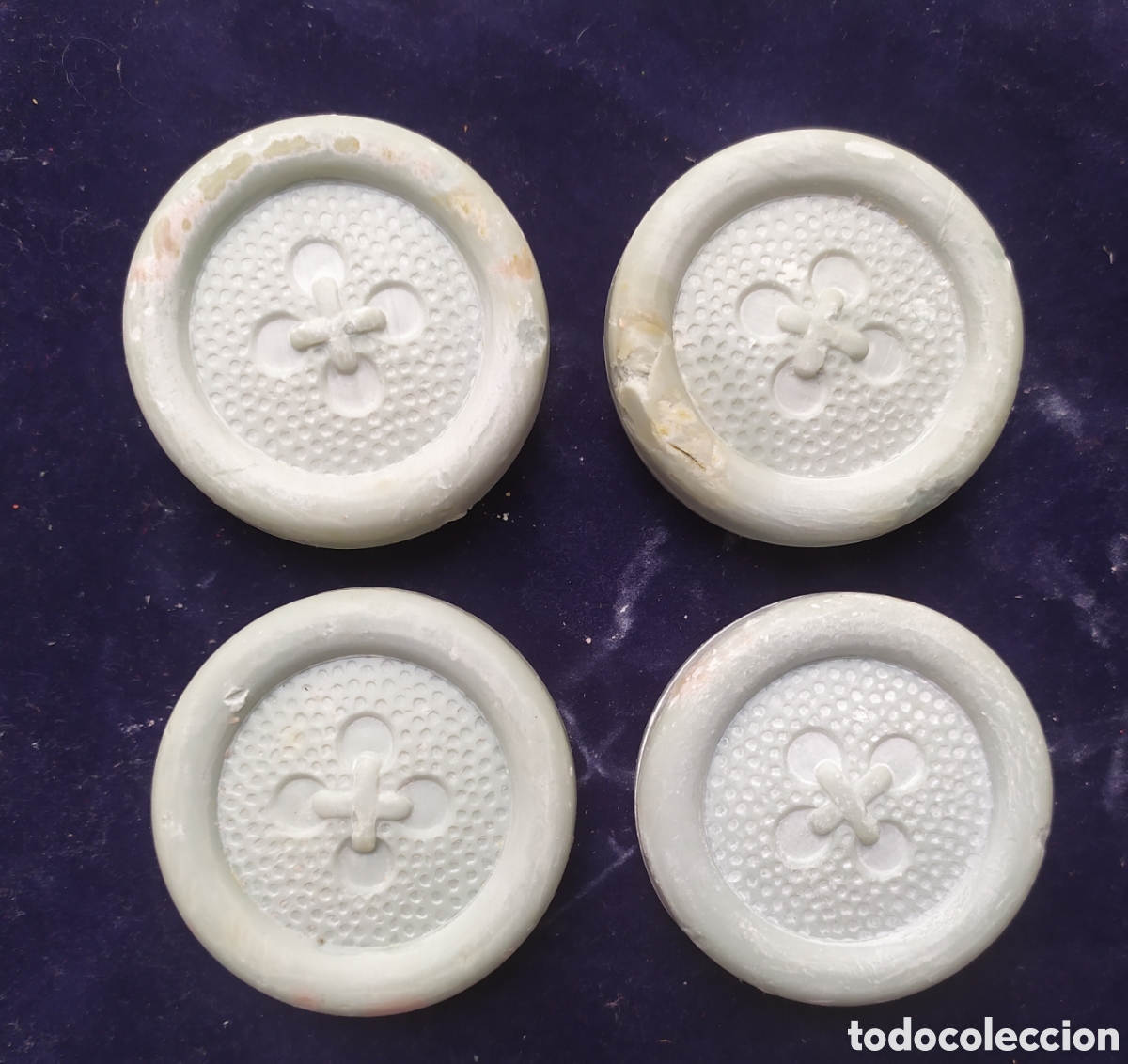 Vintage: Juego de 4 pastillas de jab&oacute;n vintage, miden 5.3 cm de di&aacute;metro