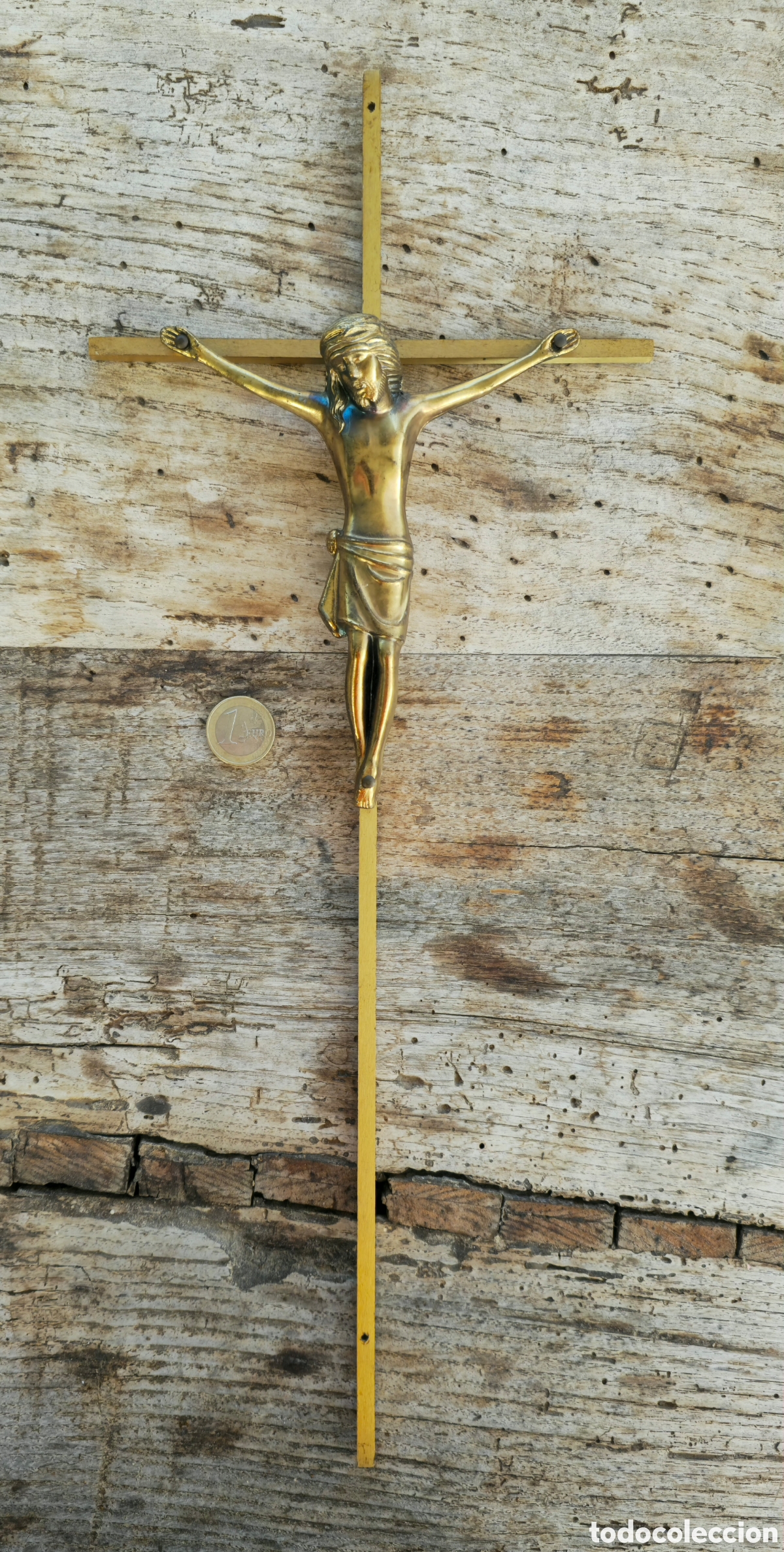 Vintage: Crucifijo Mid Century bronce - Foto 2
