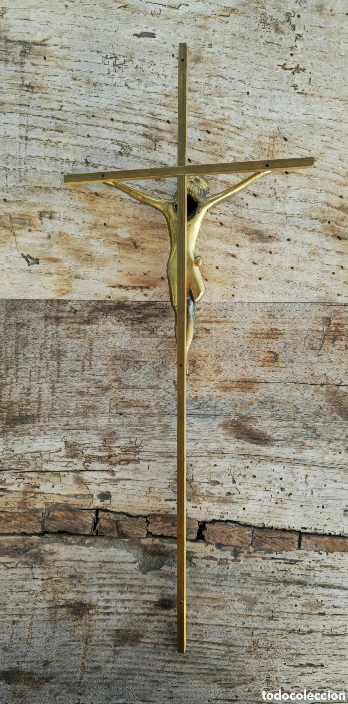 Vintage: Crucifijo Mid Century bronce - Foto 4
