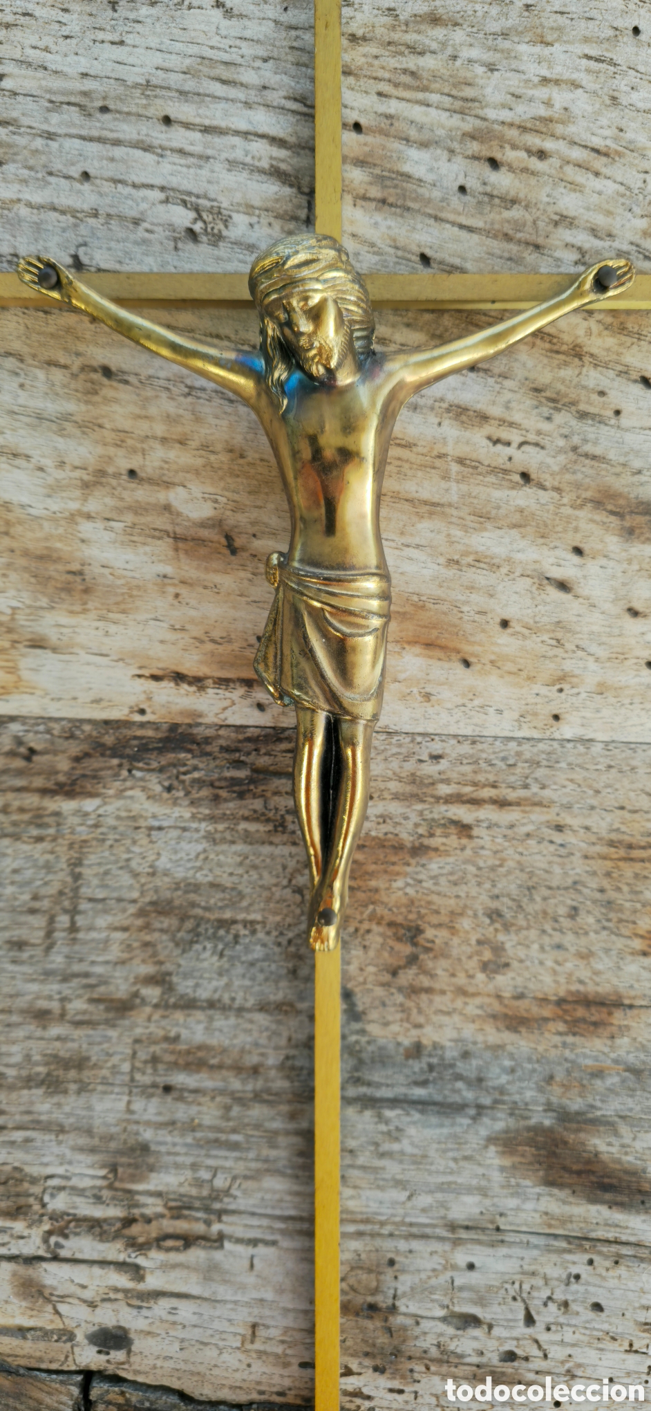 Vintage: Crucifijo Mid Century bronce - Foto 6
