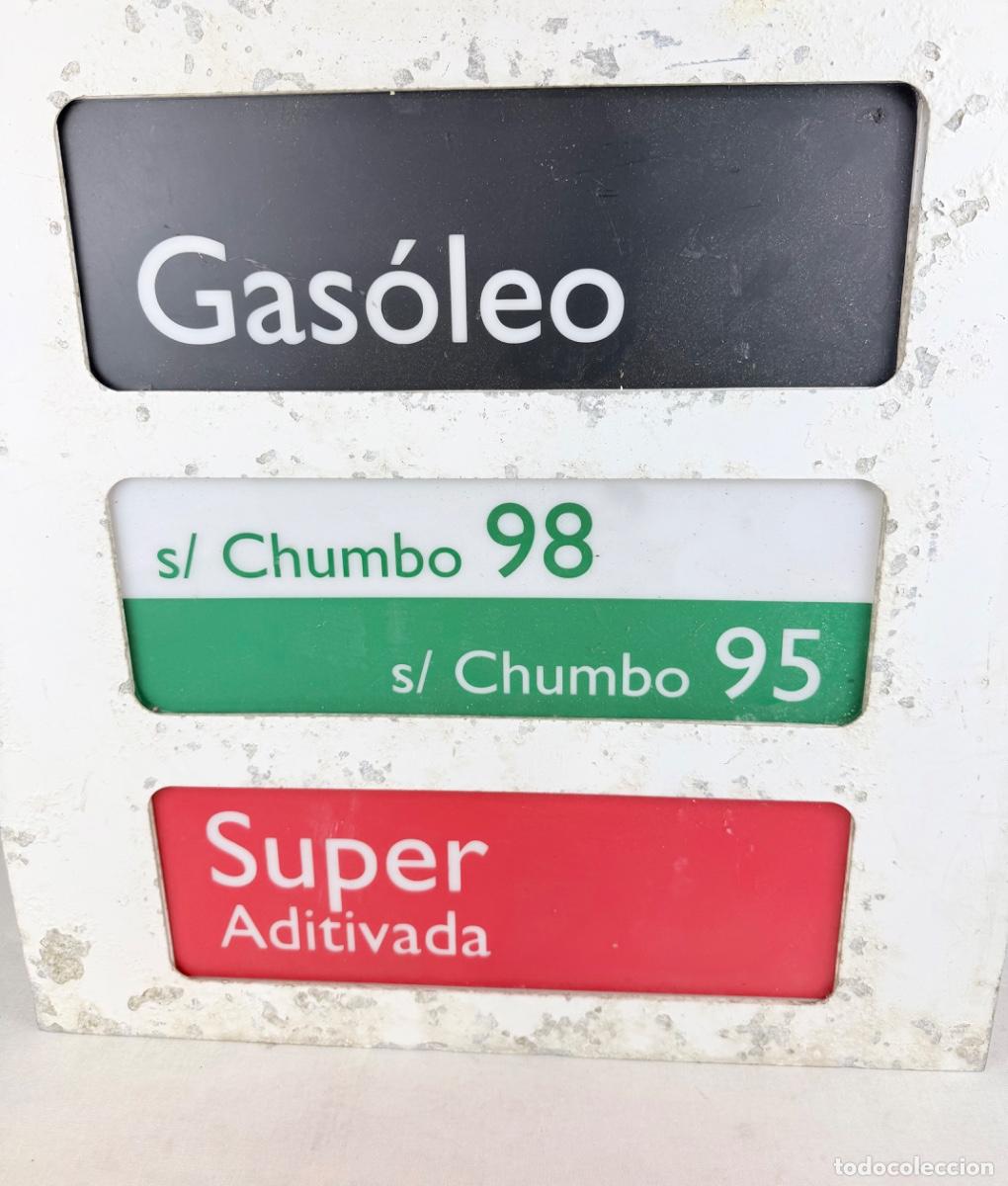 Vintage: Cartel surtidor de gasolina metal y metacrilato