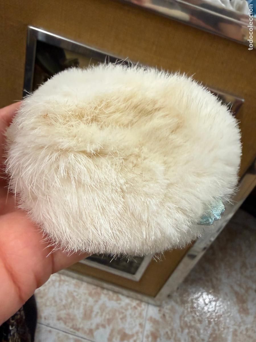Vintage: Antiguo pompon para polvera o maquillaje antiguo a&ntilde;os 50-60. 10cms