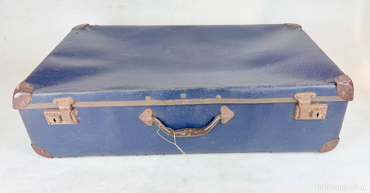 Vintage: Maleta en cart&oacute;n azul - Foto 1