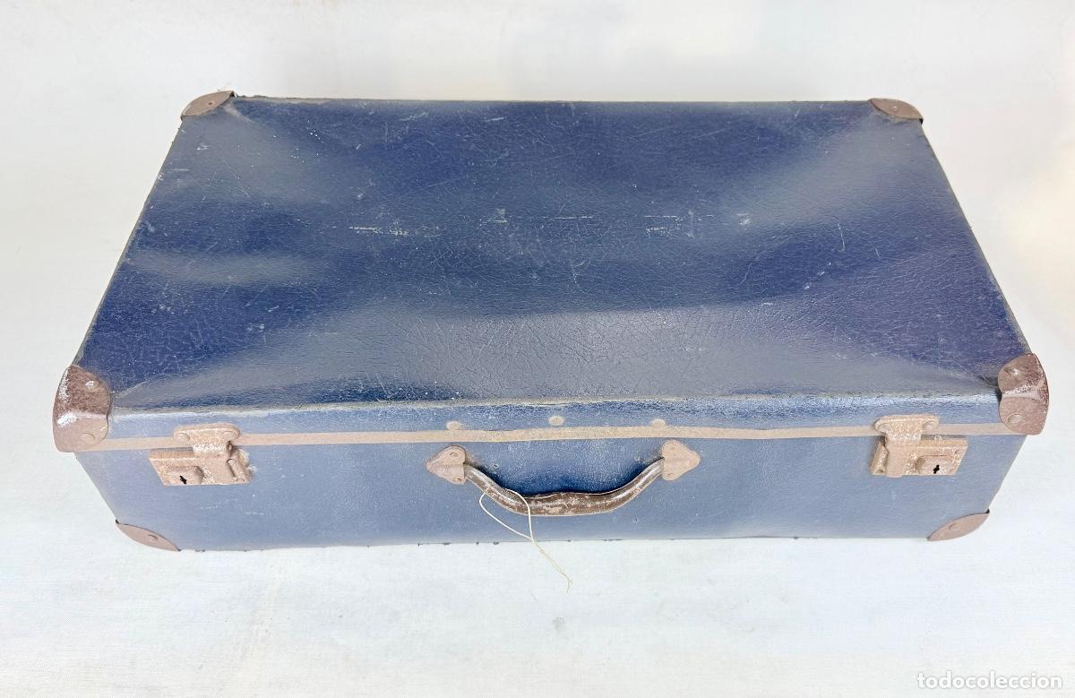 Vintage: Maleta en cart&oacute;n azul - Foto 2