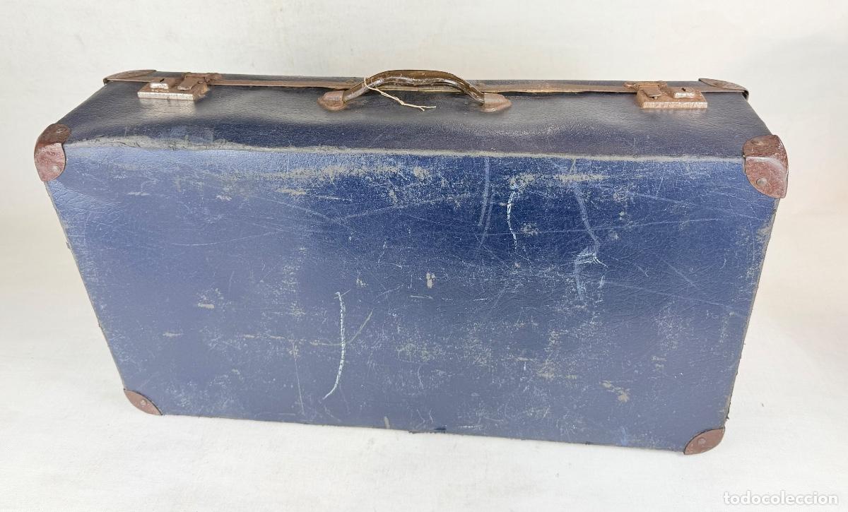 Vintage: Maleta en cart&oacute;n azul - Foto 4