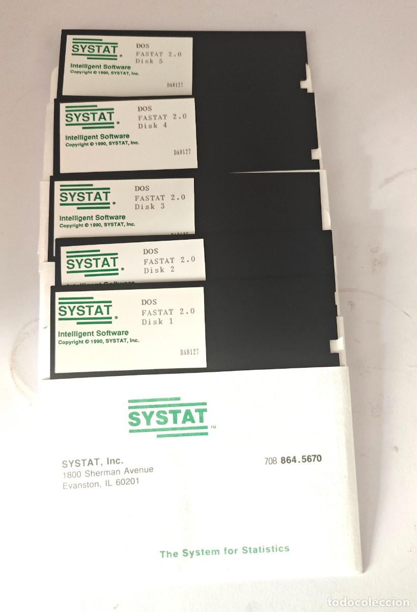 Vintage: SYSTAT Fastat 2.0 Completo 5 Disquetes 5&frac14;&rdquo; Statistical Software MS-DOS 1990