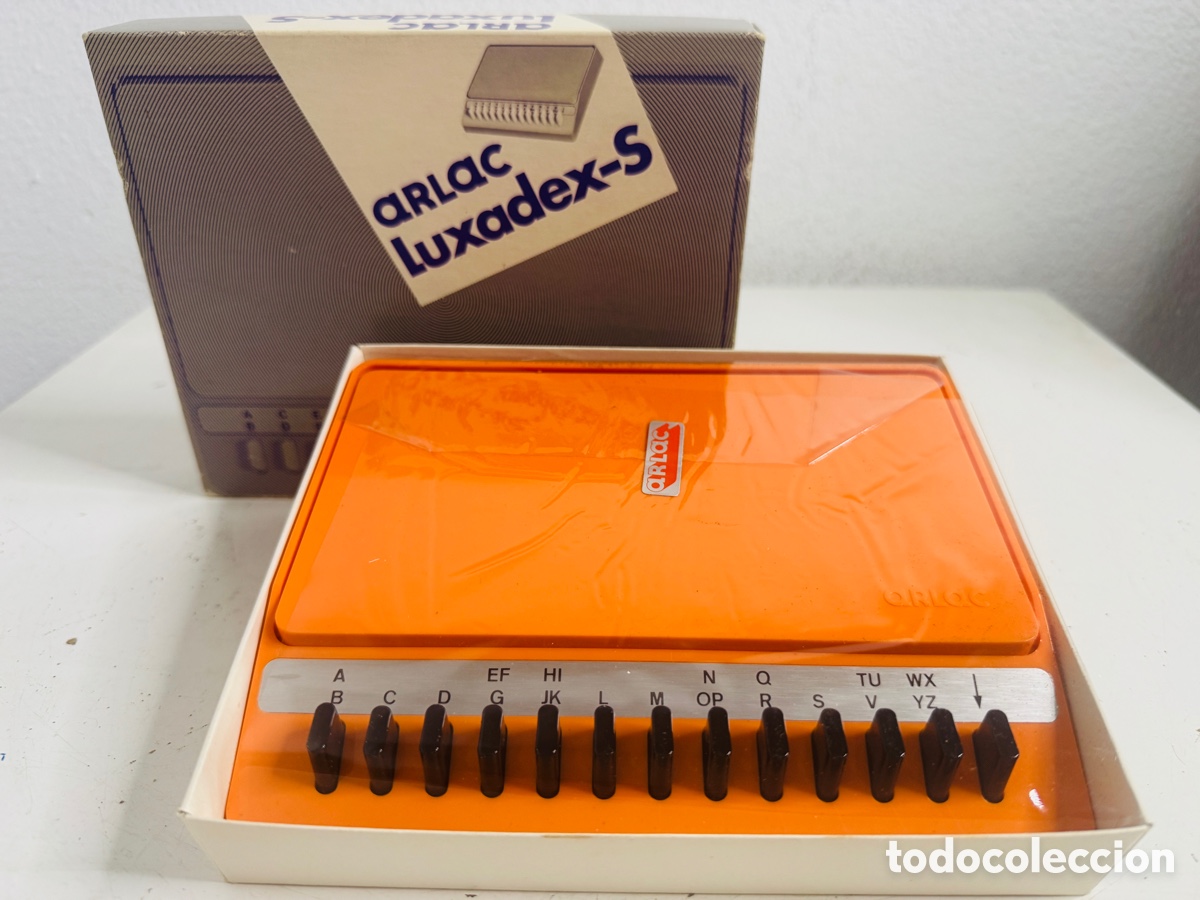 Vintage: list&iacute;n telef&oacute;nico vintage marca Arlac modelo Luxadex-S Germany 1970s Orange