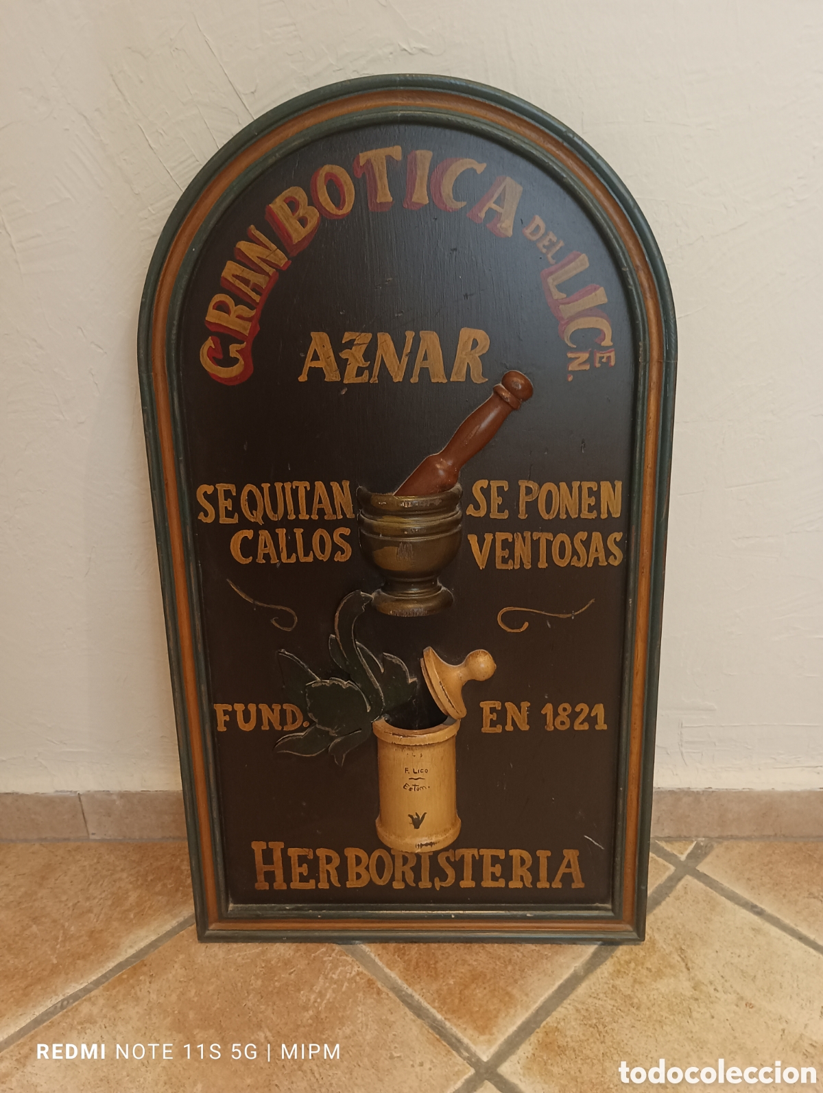 Vintage: Cuadro de madera boticario herbolario vintage, muy bonito art&iacute;culos artesanal hecho en Espa&ntilde;a