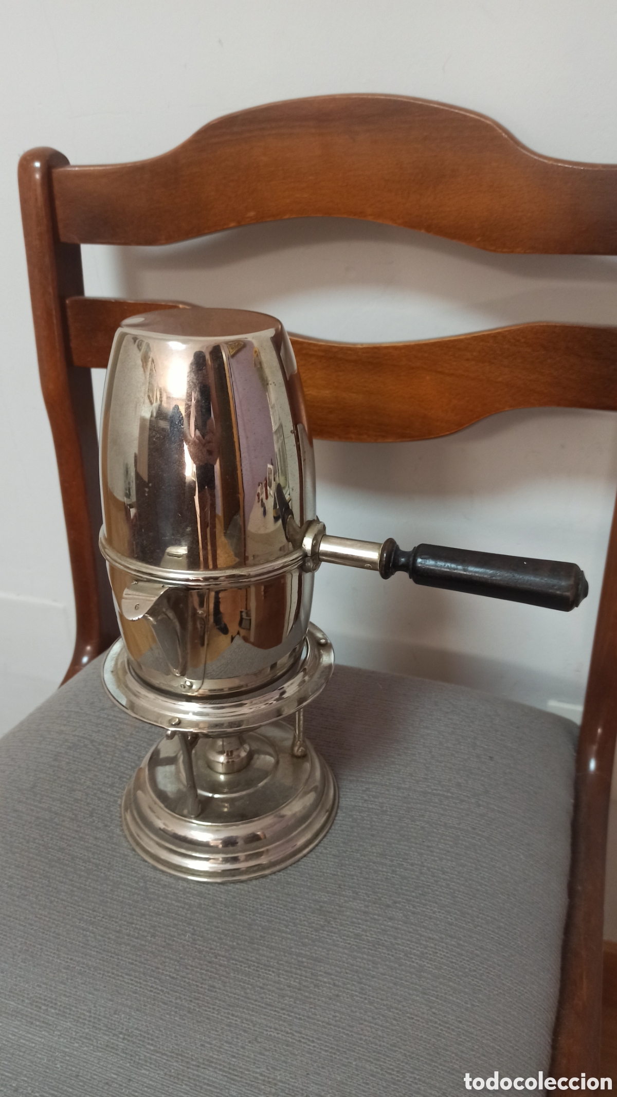 Vintage: Cafetera de Volteo Antigua con Hornillo (M&aacute;s de 100 a&ntilde;os)