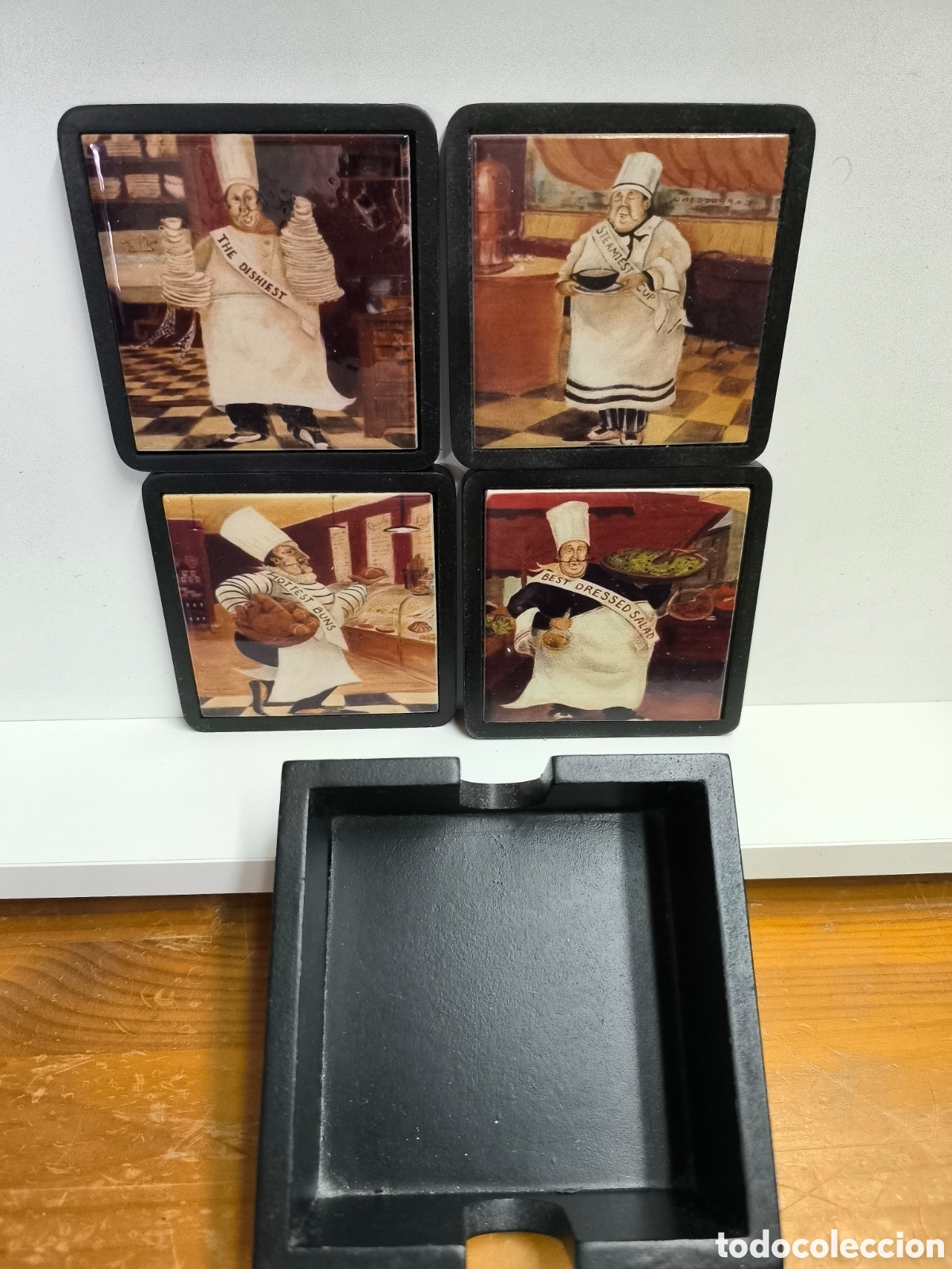 Vintage: Posavasos de porcelana cocinero