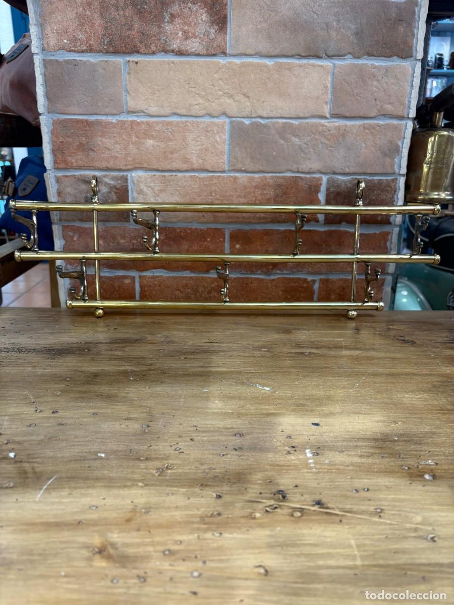 Vintage: Perchero de pared de lat&oacute;n - Foto 2