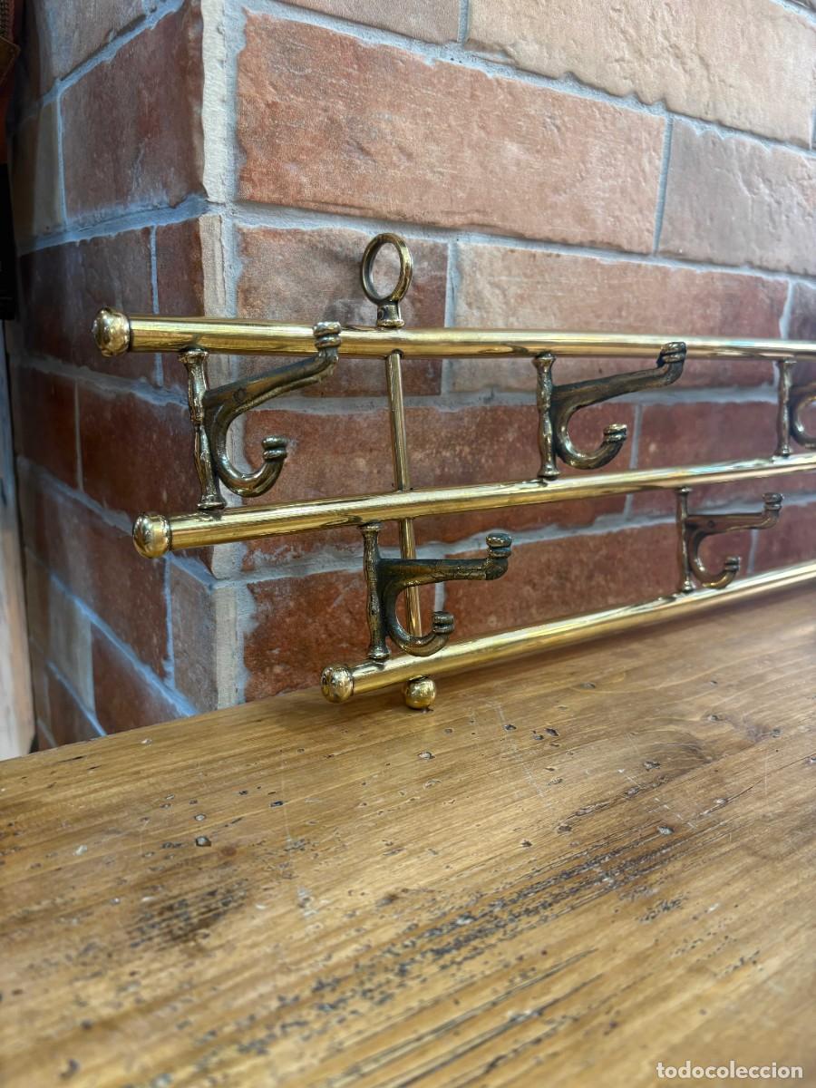 Vintage: Perchero de pared de lat&oacute;n - Foto 3