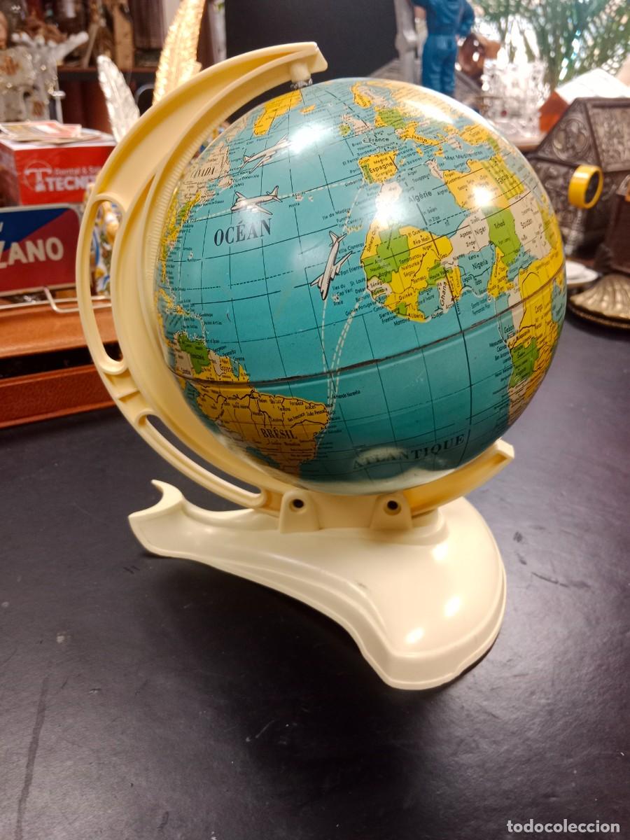 Vintage: GLOBO TERRAQUEO MUNDO ESFERA GLOBOMUNDI DE CHAPA LITOGRAFIADA - LINEAS AEREAS - MARCA MS - A&Ntilde;OS 50