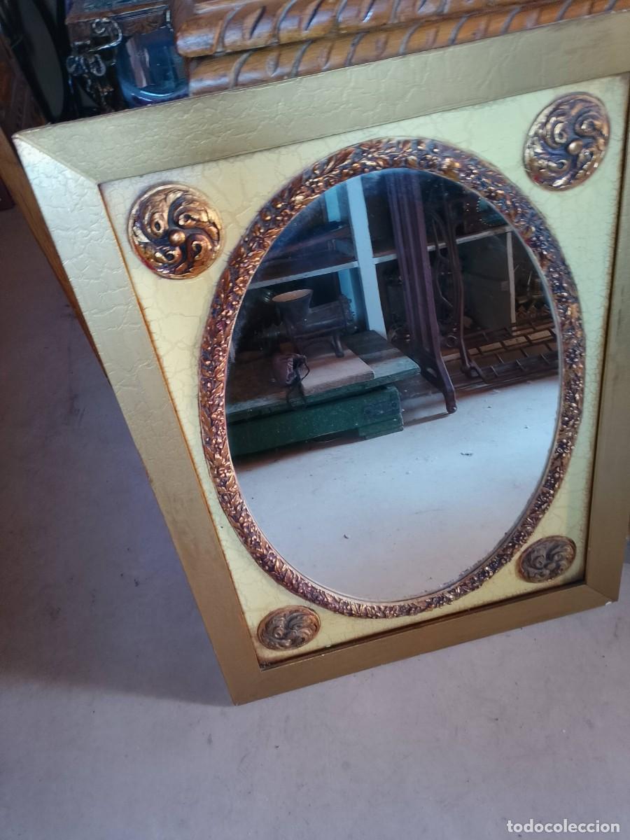 Vintage: Espejo ovalado vintage marco rectangular dorado - Foto 8
