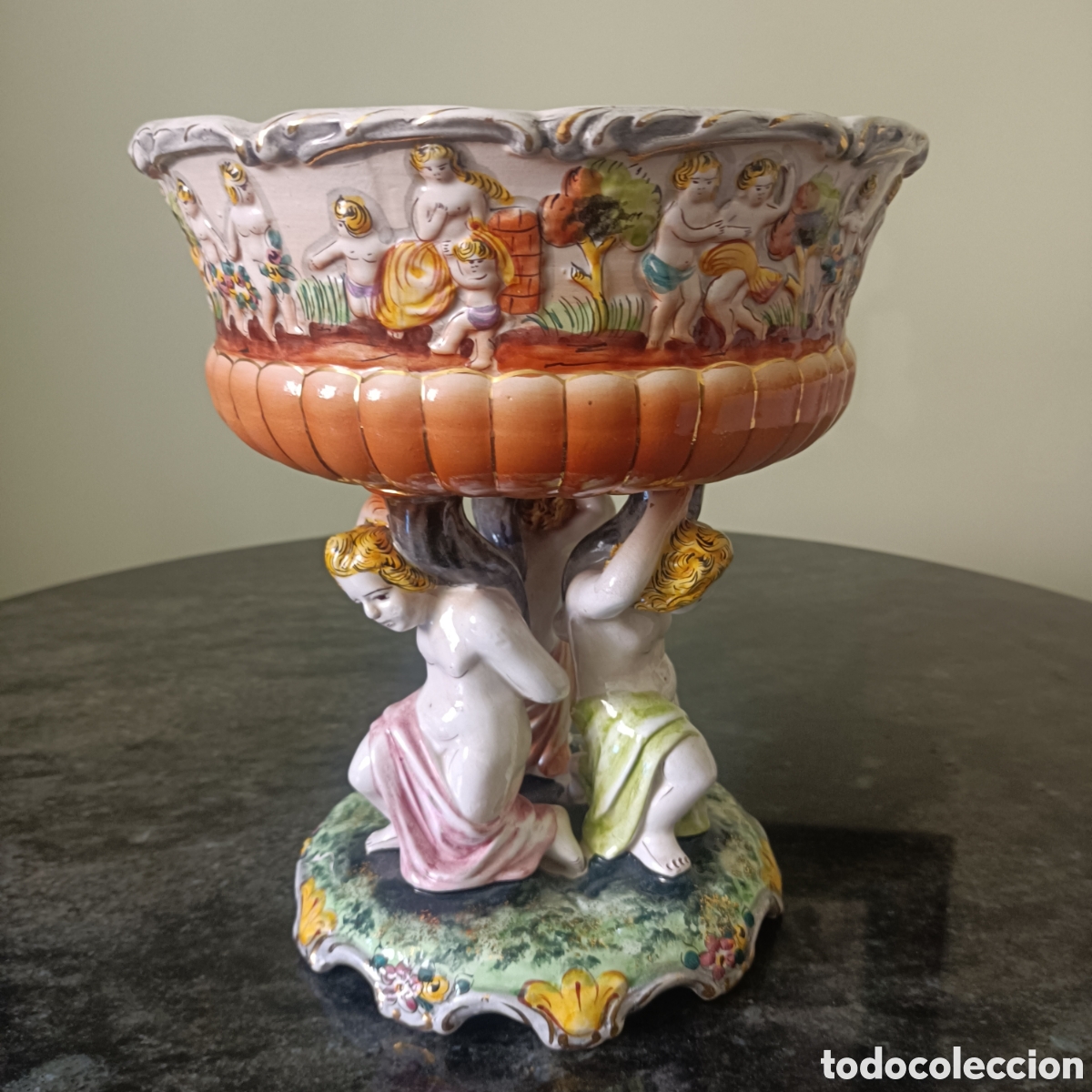 Vintage: Centro de mesa de loza made in porugal