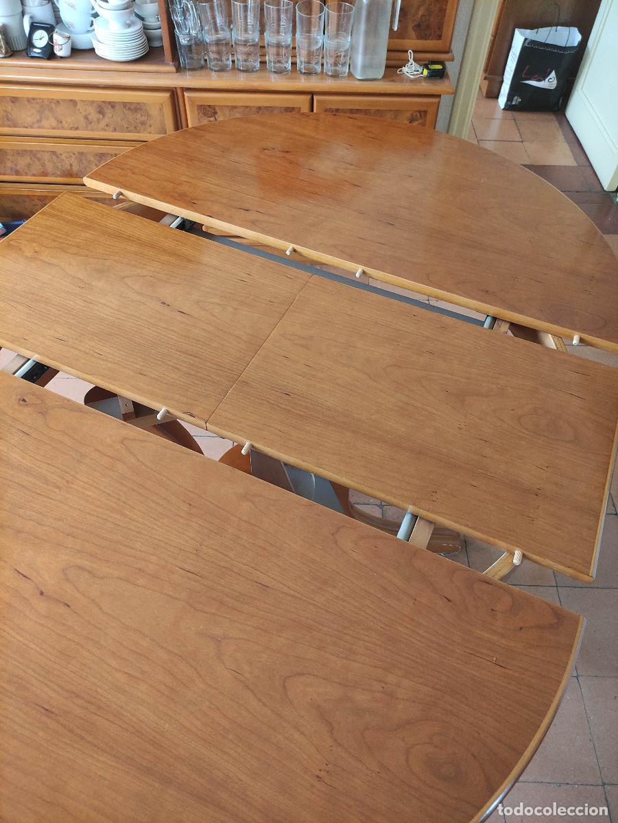 Vintage: Mesa redonda extensible madera - Foto 4