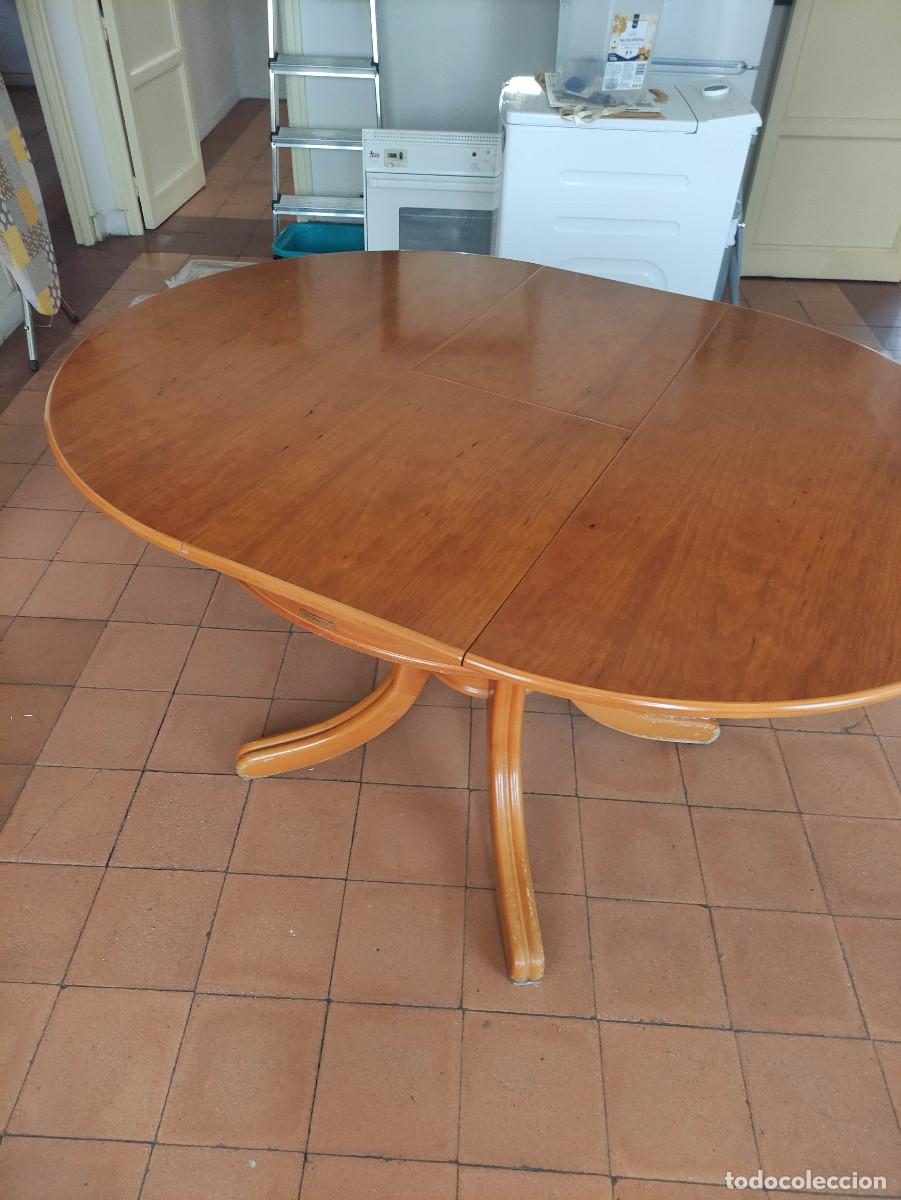 Vintage: Mesa redonda extensible madera - Foto 9