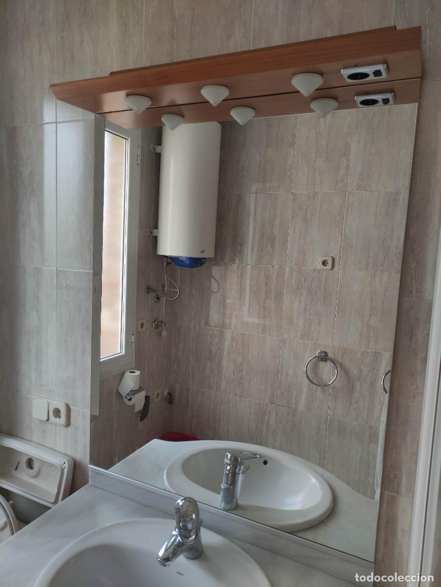 Vintage: Espejo de ba&ntilde;o con luces y enchufe 85x110cm