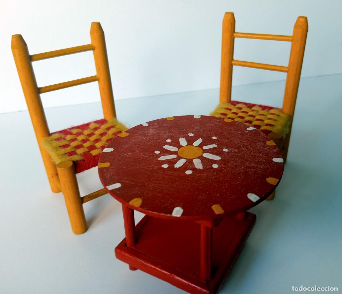 Vintage: CONJUNTO FLAMENCO DE SILLAS Y MESA PARA ADORNO