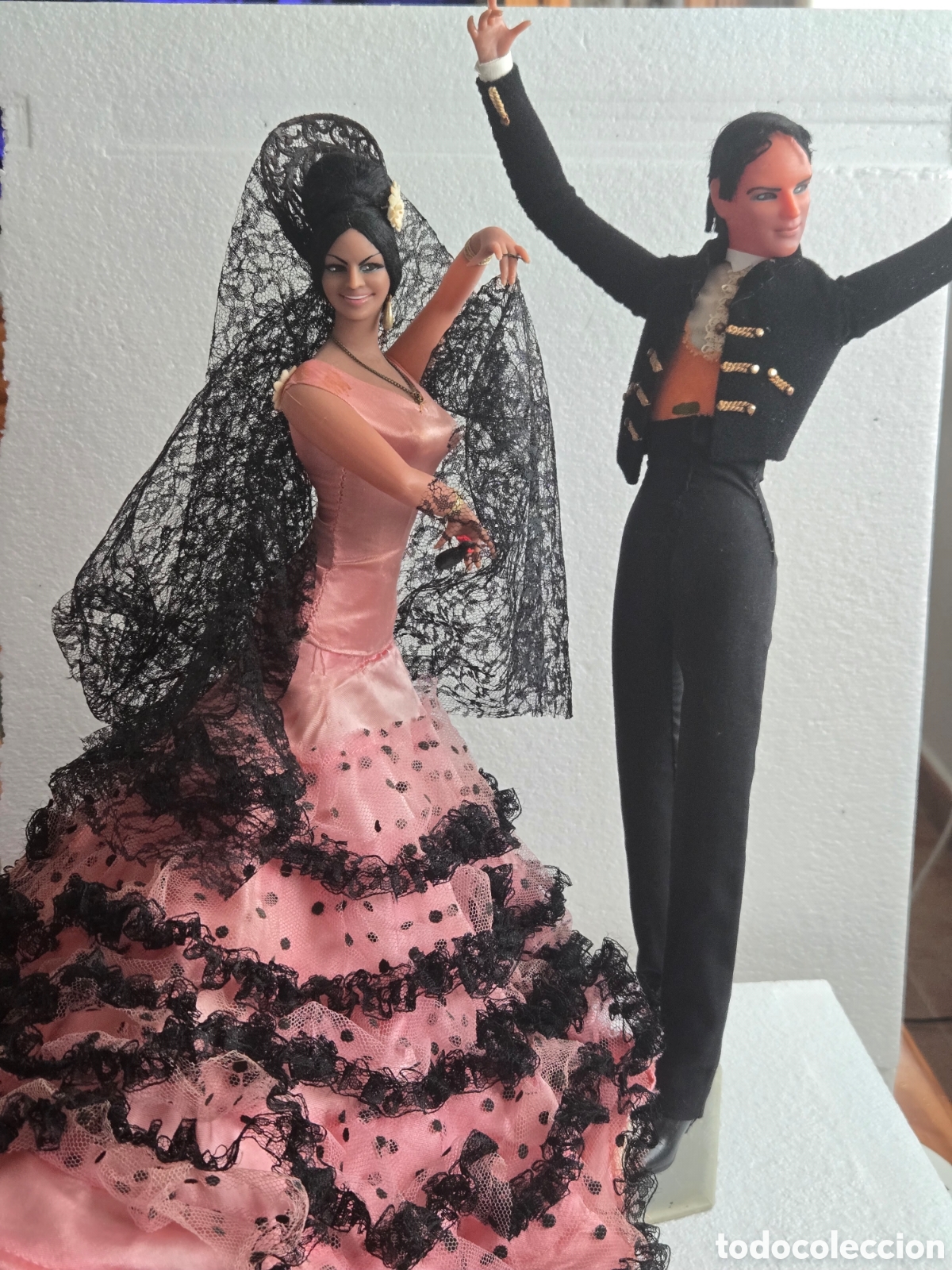 Vintage: Gran pareja flamenca mu&ntilde;ecos Mar&iacute;n