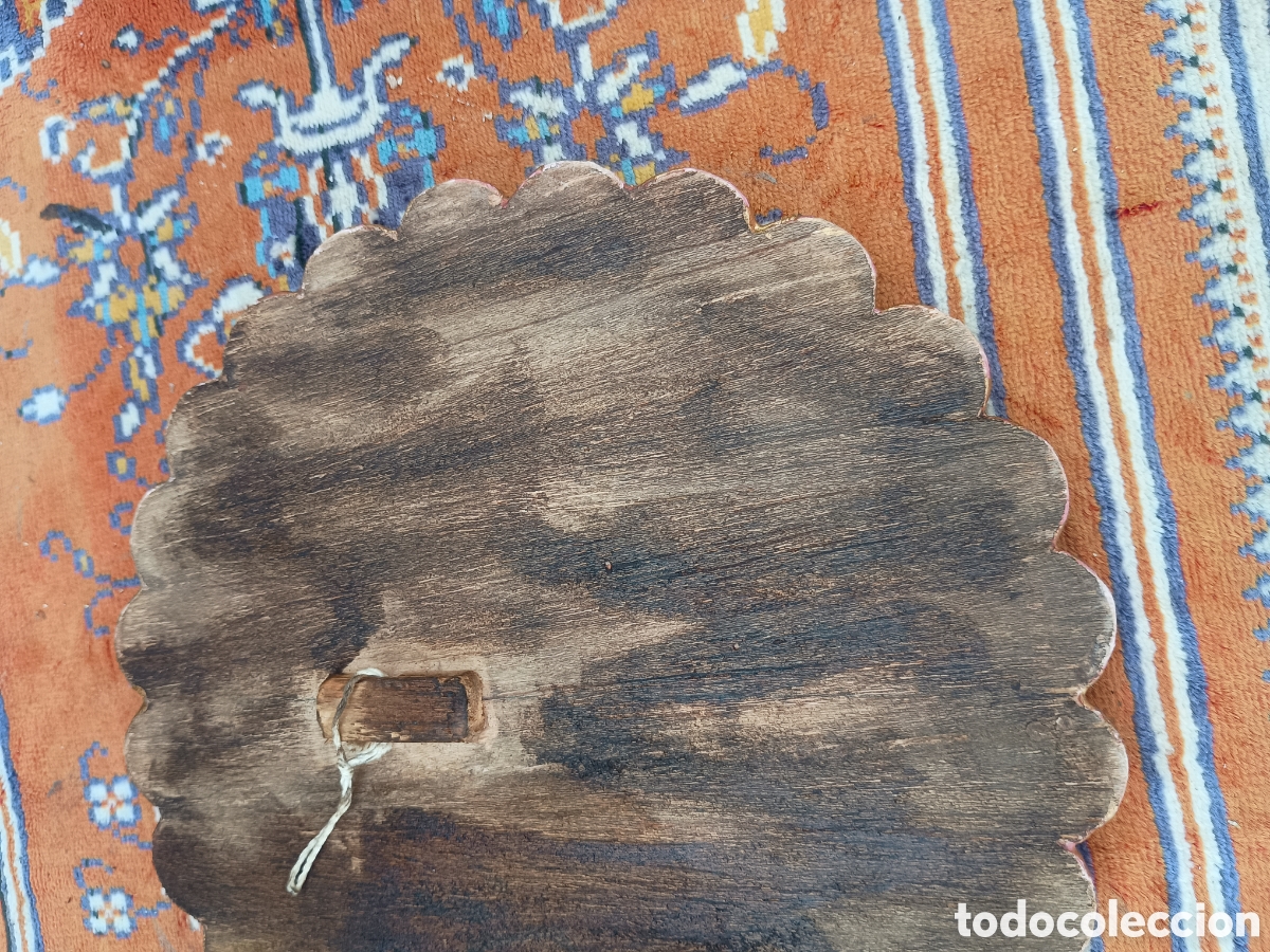 Vintage: Espejo sol madera dorado - Foto 6