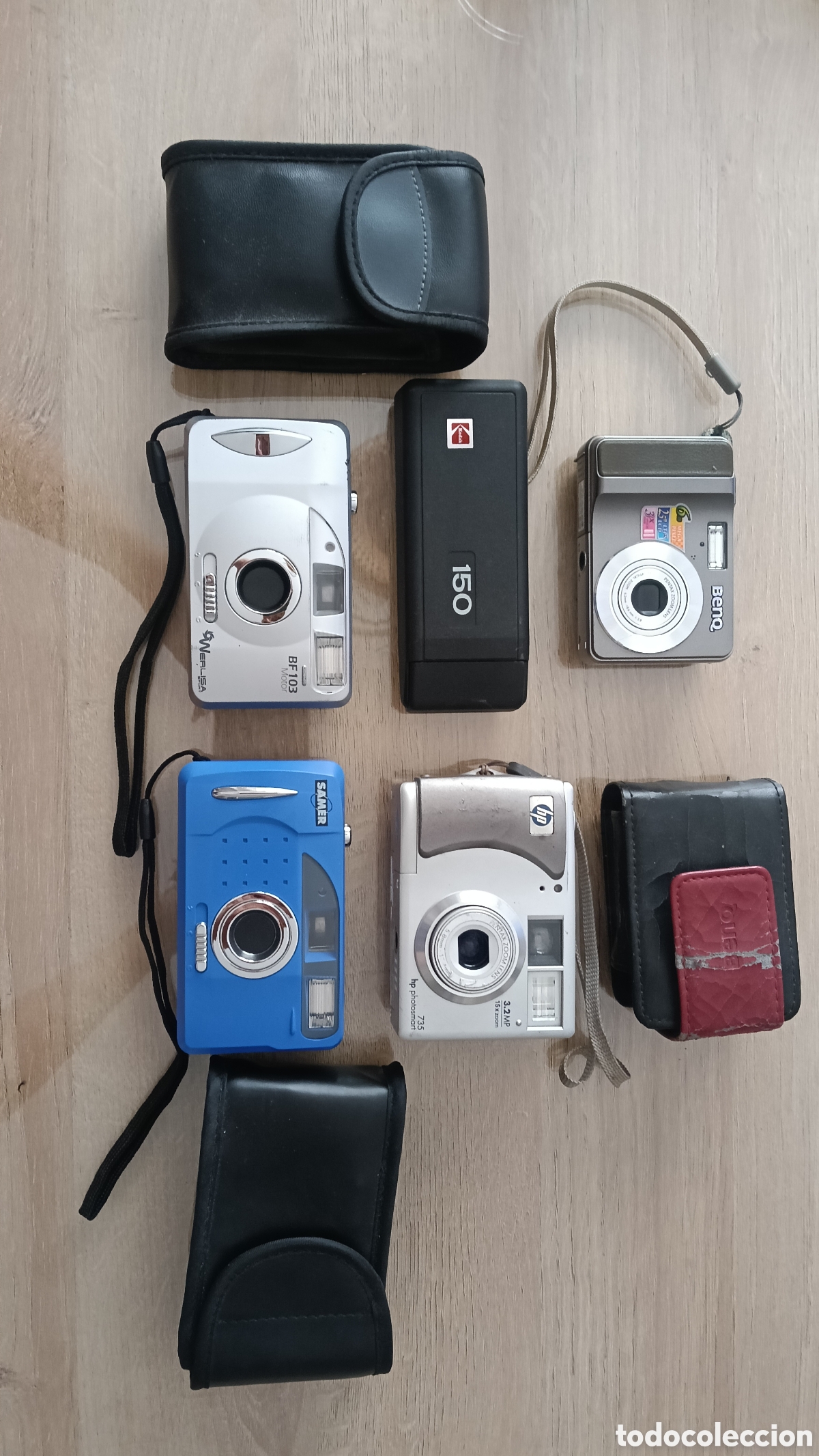 Vintage: Lote c&aacute;maras vintage Kodak, HP, BenQ + flash y fundas (sin probar)