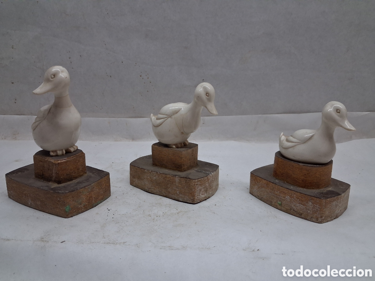 Vintage: Tres patos de resina
