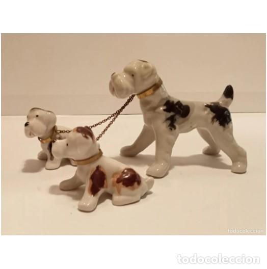 Vintage: FIGURAS DECORATIVAS 3 PERROS antiguas