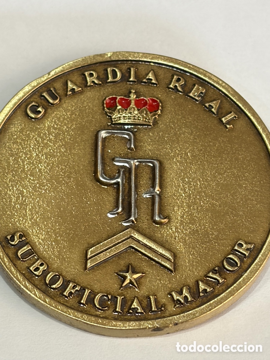 Vintage: Moneda / Medalla - Guardia Real Suboficial Mayor - casa de S. M. El Rey - mide 5 cm
