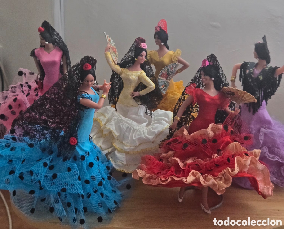 Vintage: Lote de mu&ntilde;ecas flamencas Marin