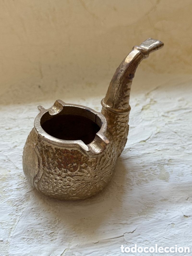 Vintage: Cenicero Vintage Pipa Lat&oacute;n Bronce