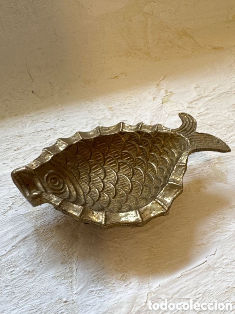 Vintage: Pez Cenicero Lat&oacute;n Bronce Vintage