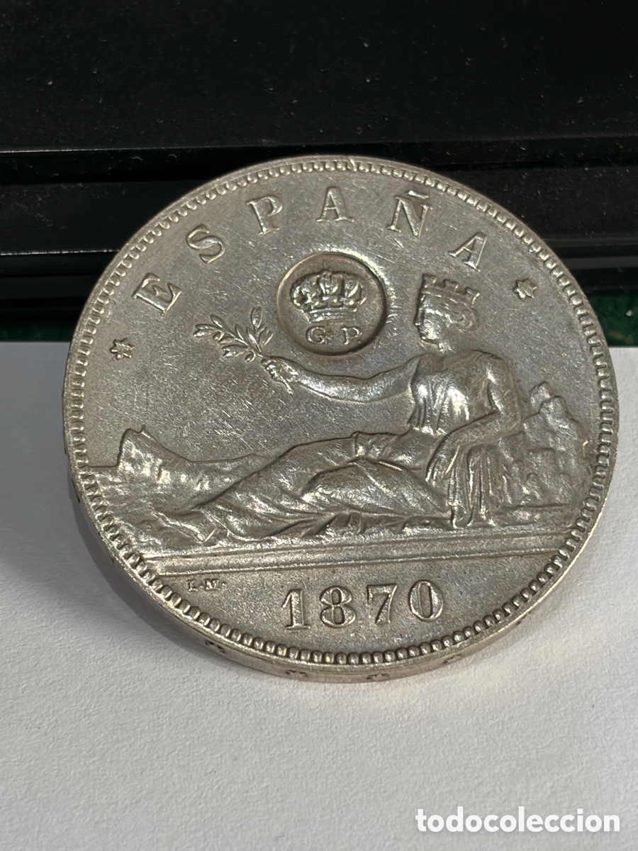 Vintage: Moneda 5 Pesetas 1870 - 1 Republica ( desconozco si es buena o una reproducci&oacute;n )