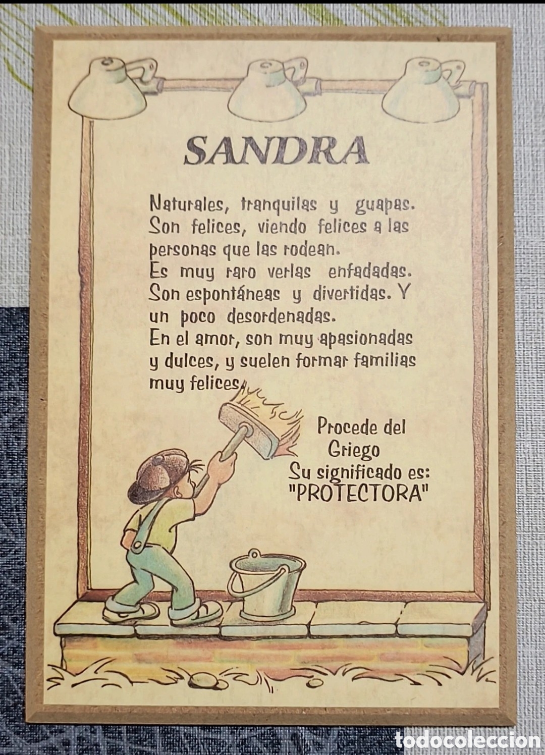 Vintage: Cuadro con el nombre de Sandra - Foto 1
