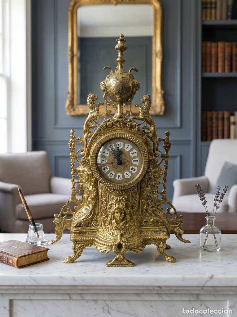 Vintage: RELOJ DE BRONCE DECORATIVO