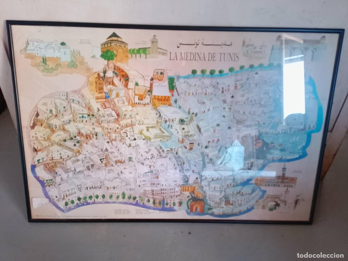 Vintage: Poster vintage La Medina de Tunis enmarcado