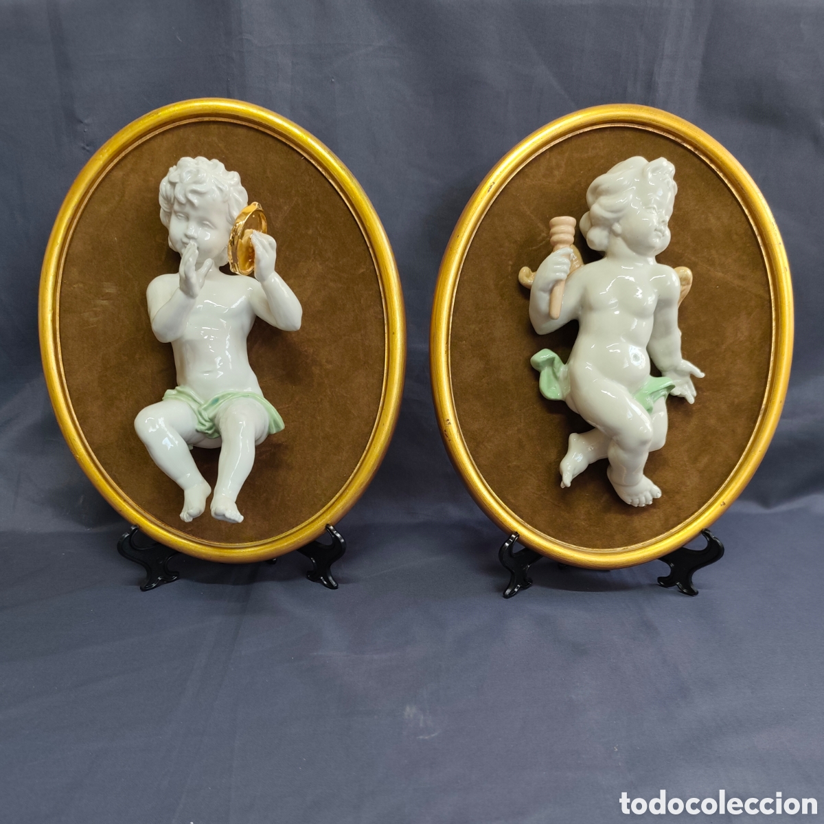 Vintage: Pareja de angelitos porcelana vintage