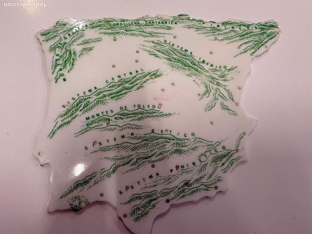 Vintage: Mapa o plantilla escolar IRIS DFE, CORDILLERAS de Espa&ntilde;a. Vintage. Mide unos 14x12cms
