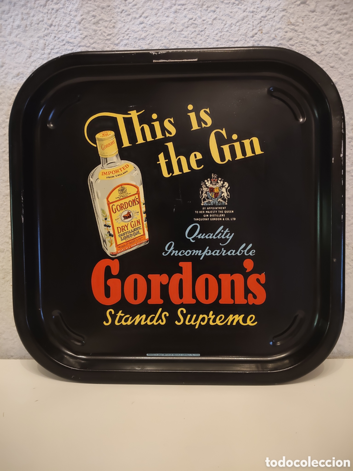 Vintage: BANDEJA METAL GORDON'S GIN